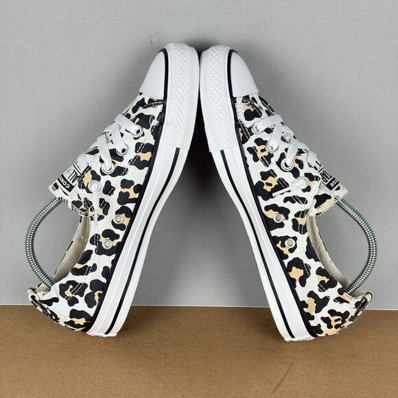 Converse Shoreline Leopard Print Elastic Heel Sneakers Womens 8 White Tan Black - Picture 6 of 10